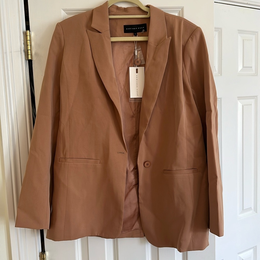 Endless Rose one button tan women’s blazer